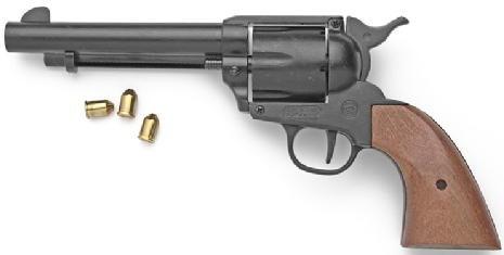 1873 Fast Draw Blank-Firing Replica Revolver, Black with wood grips