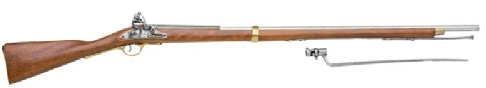 Brown Bess British Flintlock Musket, with  bayonet.