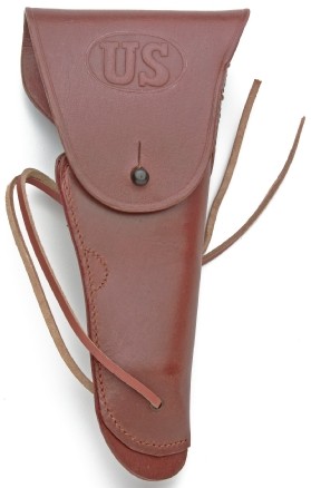 U.S. Standard GI Holster for M1911 .45 automatic pistol, brown leather