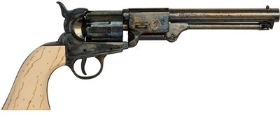 Griswold & Gunnison Confederate revolver, blued with faux ivory grips.