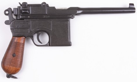 C1896 Mauser Broomhandle pistol replica with wood grips