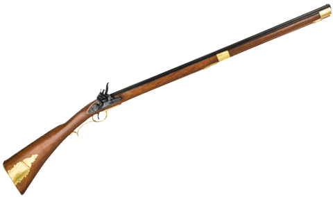 Kentucky Rifle replica, real metal parts, wood stock.