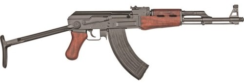 AK47 replica with folding metal stock.
