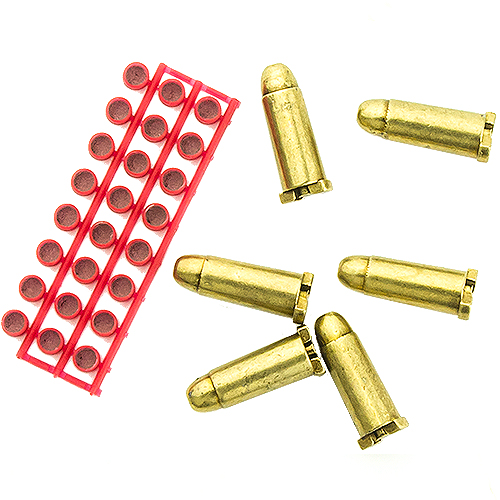 Dummy bullets and caps for cap-firing replica pistols