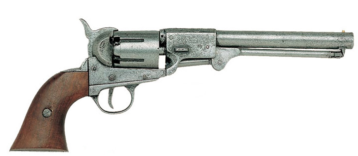 Griswold & Gunnison revolver, grey, wood grips.