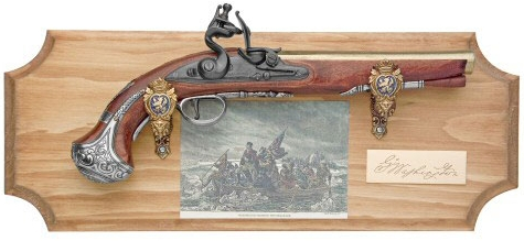 George Washington flintlock pistol framed set