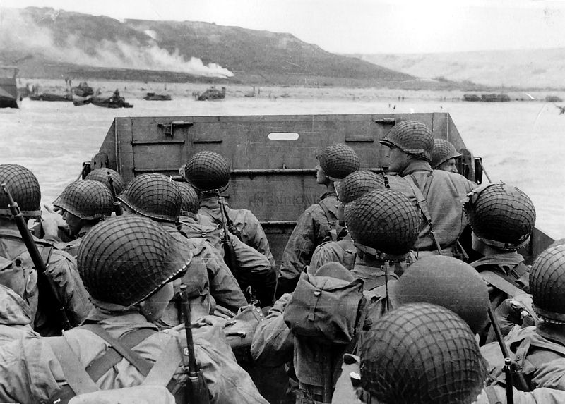Allied Troops landing on Omaha Beach in Normandy Invasion.