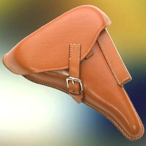 Luger P08 AfrikaKorps hardshell holster, brown leather