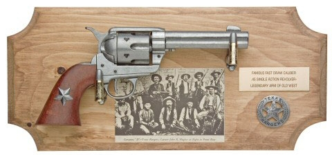 Texas Ranger Framed Set - Lone Star Edition 1873 Model Single Action Revolver and  light wood frame